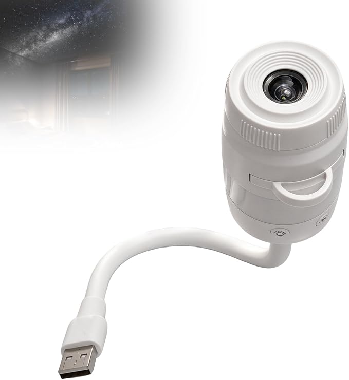 2-in-1 Galaxy Projector Night Light with 13 HD Projection Slides, USB Portable Starry Sky Night Light with 360° Rotation & Dual Auto-Off , Mini LED Ceiling Wall Lamp for Car Decor Bedroom Adults Gifts