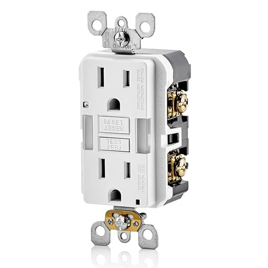 Leviton GFCI Outlet with Guidelight,15 Amp,Self Test,Tamper-Resistant with LED Indicator Light,Replaces Plugged in Night Light,GFNL1-W,White,(Pack of 3)