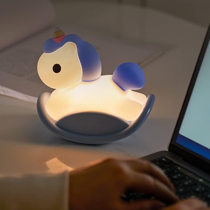 Night Light for Kids, Cute Squishy Unicorns Bedside Lamp, Kawaii Animals Silicon Light Up for Boys and Girls, LED Decor Nightlight for Toddler Bedroom and Kid Room.
