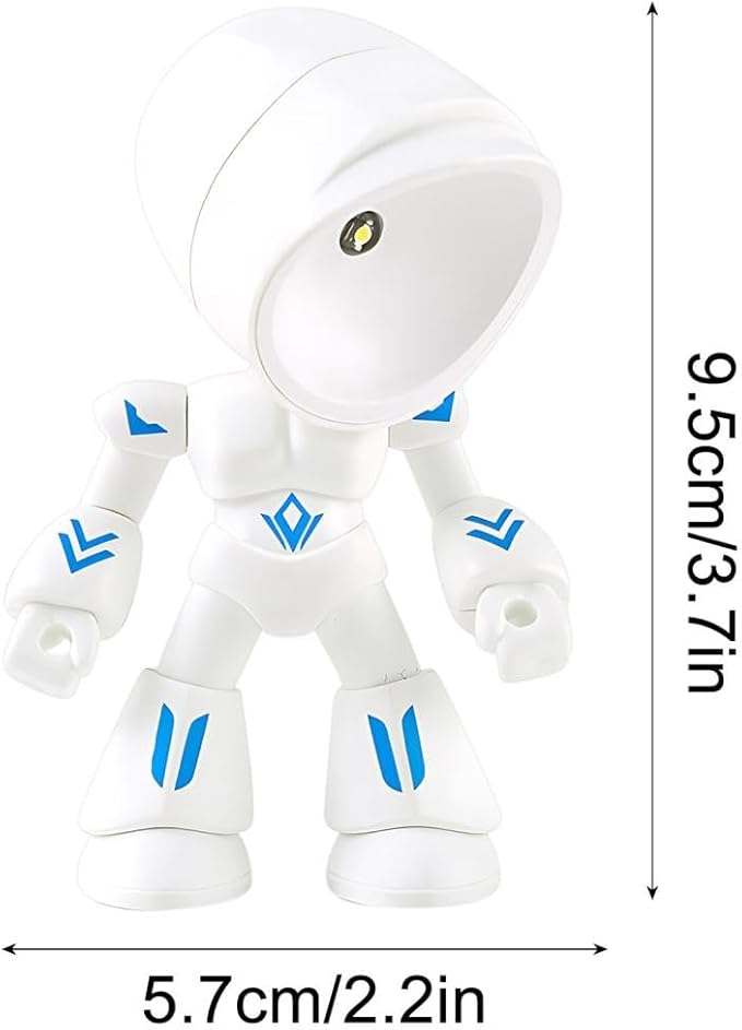 2026 Posable Robot Table Lamp - 6Pcs Cartoon Animal LED Night Light Set - Cordless Eye-Friendly Mood Light with Phone Holder for Bedroom Desk Decor (1PCS E)