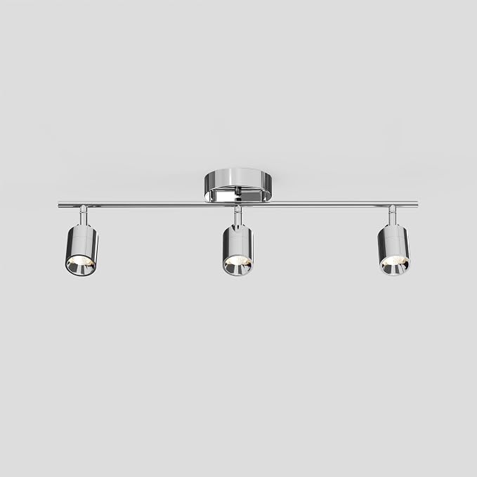 Shura Chrome 3-Light Track Light with Rotatable Heads, Integrated LED Bulbs, 2 ft. Track Lighting Kit, 3000k, 1470 Lumens