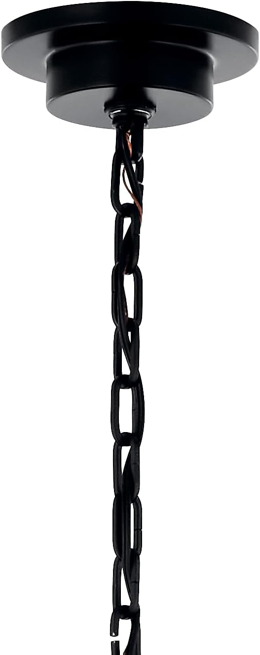 KICHLER Carrick 10-Light Chandelier, Updated Traditional Light in Black, Sloped Ceiling Compatible, for Foyer, Great Room, Dining Room or Vaulted Bedroom (31" x 54.25"), 52707BK
