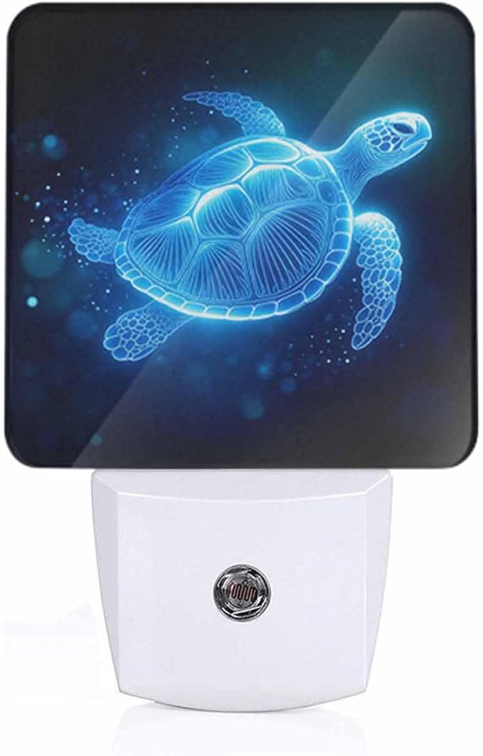 Sea Turtle Night Light Plug-into Wall Ocean Milky Way Nightlight Lamp with Dusk to Dawn Sensor, Led Lamp 0.5W Energy Efficient for Home Decor
