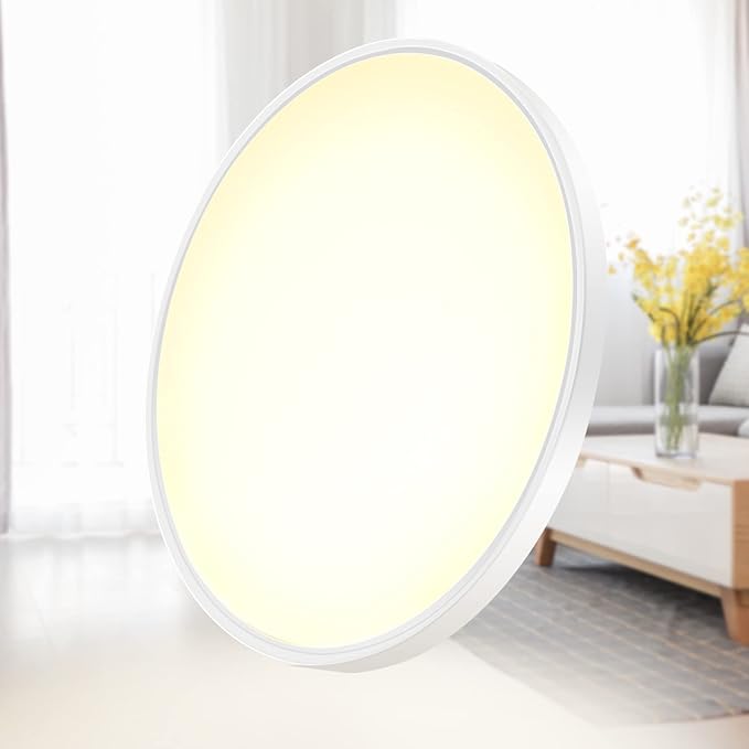 inShareplus 15.7inch LED Ceiling Light, 32W [320W Equiv] Nature White 4000K Flush Mount Ceiling Lights Fixture, 3800LM White Ceiling Lamp for Bedroom, Living Room, Kitchen, Office, Hallway