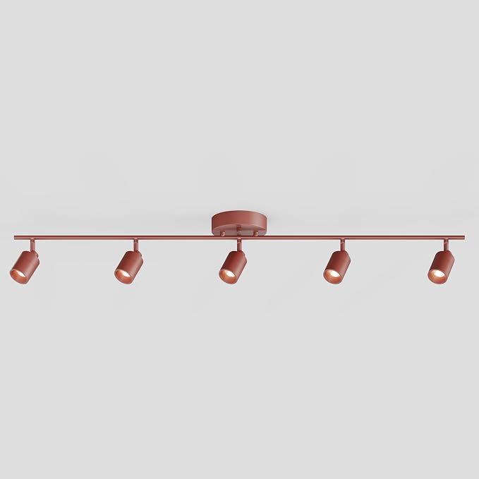 Shura Burnt Sienna 5-Light Track Light with Rotatable Heads, Integrated LED Bulbs, 4 ft. Track Lighting Kit, 3000k, 2450 Lumens