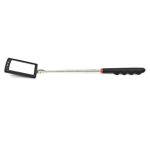 Telescoping LED Lighted Flexible Inspection Mirror 360 Swivel for Extra Viewing