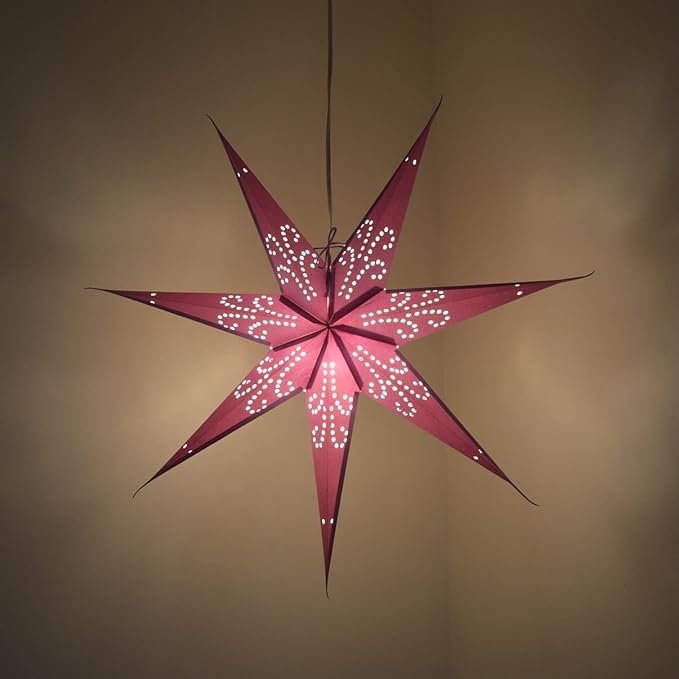 Hometown Evolution, Inc. Fountain Purple Paper Star Lantern with 12 Foot Power Cord Included