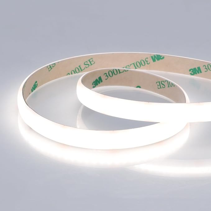 JOYLIT PRO+ 24V LED Strip Diffused 16.4FT 5000K 510LM/FT Bright Waterproof | CE UL, CRI 92+, 280LEDs/m Daylight White, 10MM, Dotless, Dimmable, Self-Adhesive, for Kitchen Cabinet,Cove(Lights Only)