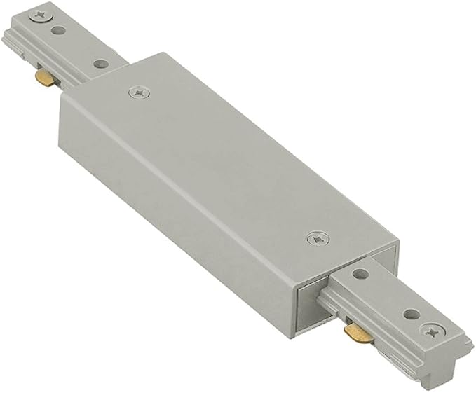 WAC Lighting L Track 120V Straight I-Connector to Join Two Tracks Together and Power from Electric Box for L Style 2-Wire Track Systems in Brushed Nickel