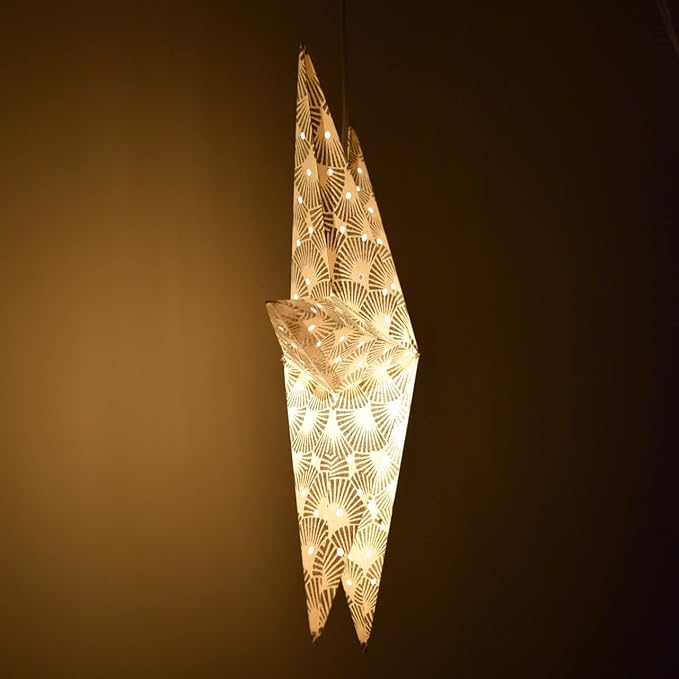 Nuclea Paper Star Lantern with 12 Foot Power Cord Included