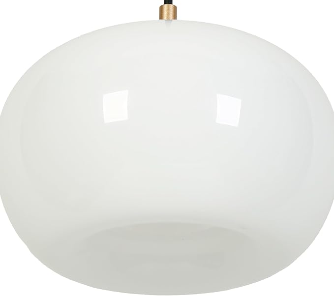 KSANA Pendant Lights Kitchen Island, 9.5'' White and Gold Kitchen Pendant Lighting Over Island, Modern Hanging Light Fixtures with Clear Glass Shade (Interior in White)