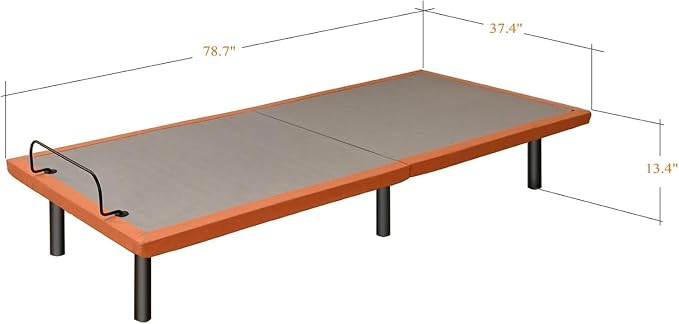 ESHINE Adjustable Bed Frame - Electric Bed Base with Massage, 3000 Series | Wireless Remote, Ergonomic Foot&Head Incline, Zero Gravity, Dual USB Ports, Under Bed Light, Twin XL