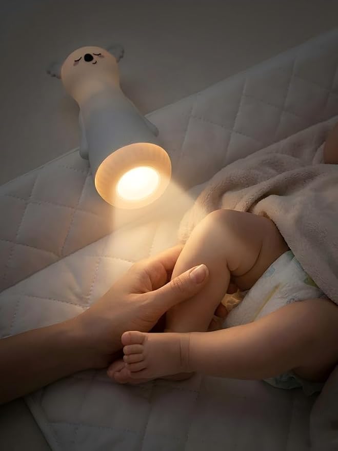 ShaArkMango Night Light with Flashlight for Kids Function Rechargeable LED Dimmable Night Light Toddler Bed Room Glow in Dark Handheld Emergency Flashlight for Nursery Hallway Stairway Walking
