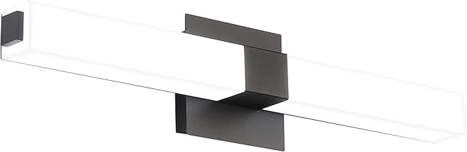 ZUZITO Black Bathroom Light Fixture - 24in Modern LED Vanity Light Bar - Dimmable Lighting Fixtures Over Mirror for Bath 6000K Cool White 6000K