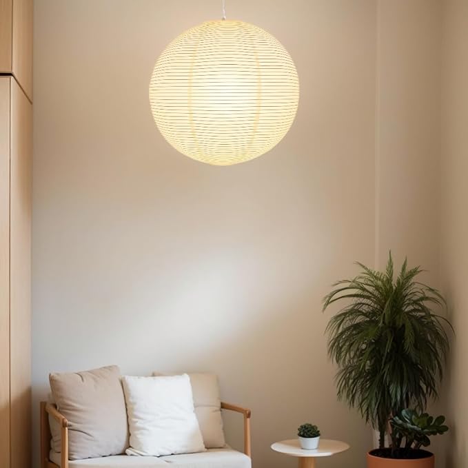 Lamp Shades Paper Lanterns Shade Chinese Lantern Lights Pendant Light White Japanese Cover (1, Off-White)