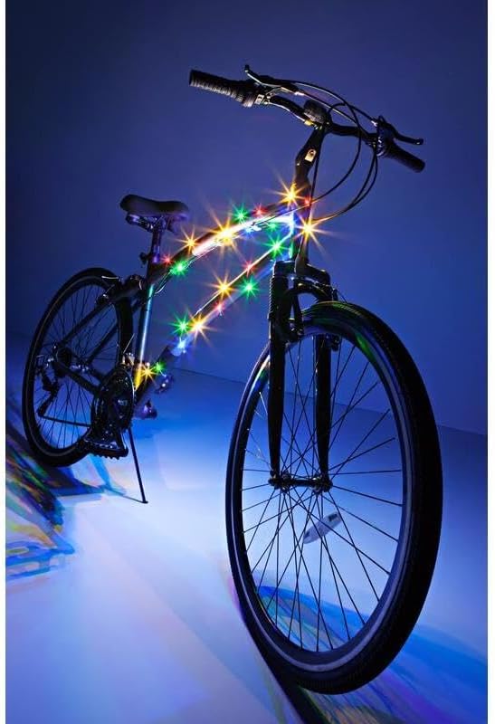 Brightz CosmicBrightz LED Bike Frame Rope Light - 6.5-Foot String Rope - Battery-Powered with On/Off Switch - Ultra Bright Color Keeps Your Ride Fun and Safe for Kids, Teens, & Adults