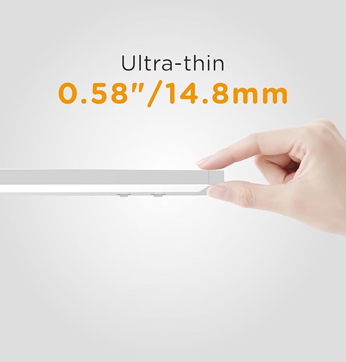24 Inch Under Cabinet Lighting Plug in, 14W 120V 3 Color 3000K/4000K/5000K, 3 Brightness, Super Bright, Ultra Thin Under Counter Lights for Kitchen, Linkable LED Cabinet Light, White 4Pack