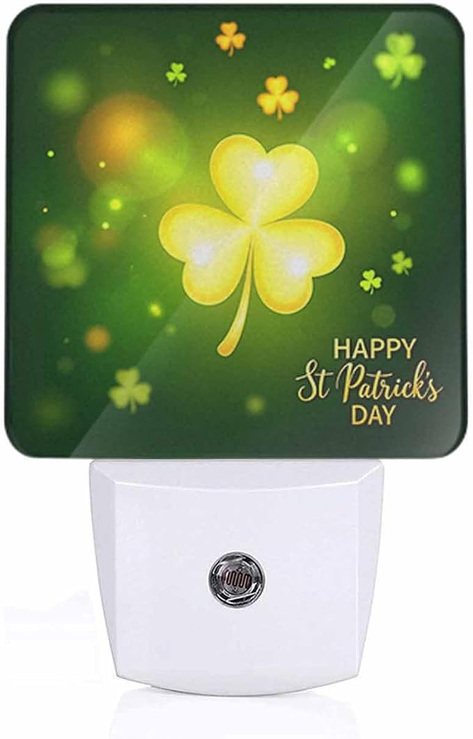 Clover Night Light Sparkling Leaves LED Night Lights Plug into Wall for Stairway Hallway Bedroom 0.5W Nightlight