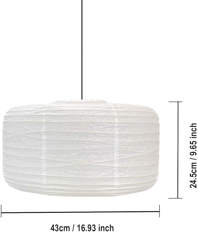White Doughnut Lampshade(16.93inch/43cm) Cotton Paper Lampshade,Japanese-style Simple Foldable ceiling light, Suitable for Indoor Bedroom, Living Room and Room Decoration