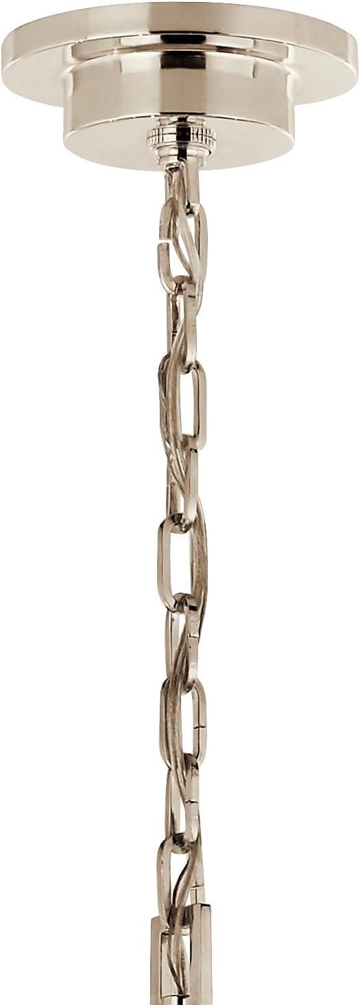 KICHLER Carrick 10-Light Chandelier, Updated Traditional Light in Polished Nickel, Sloped Ceiling Compatible, for Foyer, Great Room, Dining Room or Vaulted Bedroom (31" x 54.25"), 52707PN
