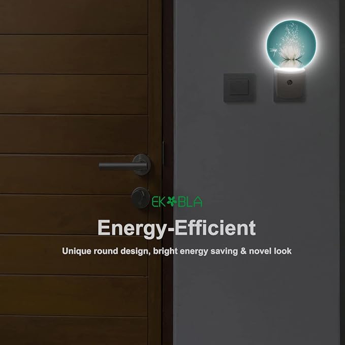 EKOBLA Lotus Night Light, Water Lily in Pond Dragonfly Floral Plug-in Night Lights with Dusk-to-Dawn Sensor for Bedroom Bathroom Living Room 0.5W Sleep Friendly for Women Girls Boys Gift
