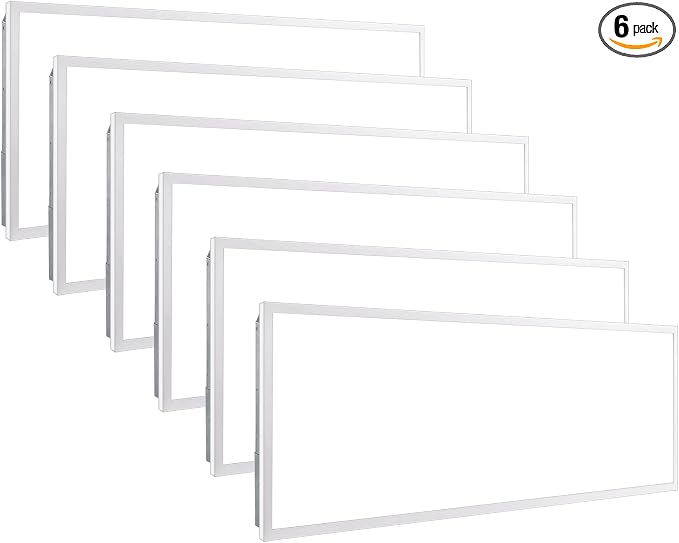 hykolity 2x4 LED Flat Panel Light,Back-Lit Dimmable,Drop Ceiling,6 Pack | 30/40/50W Selectable 0-10V Dimmable 5000K 6500LM Recessed Lights for Office Classroom Hospital Garage Replaces 3-Lamp F32T8