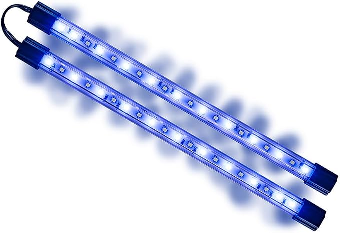 GloFish 10-Inch LED Light Sticks for Fish Aquariums Up to 20 Gallons, 2 Count, with White and Blue LED Lights