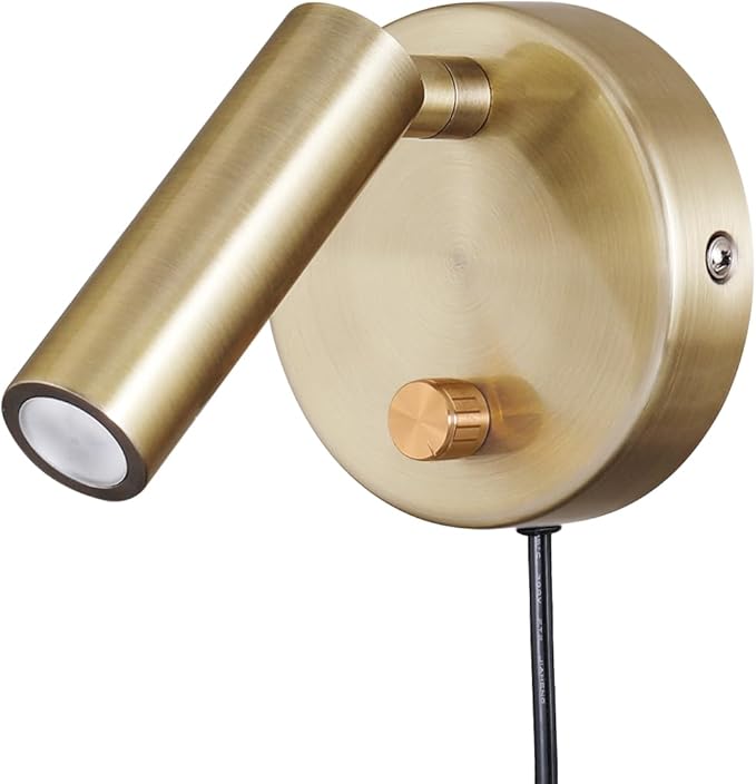 Surface Wall Mounted Reading Light Sconces Lamp Physical Knob Dimmer Switch LED 5W Warm White 3000K (Bronze Plug Cord)