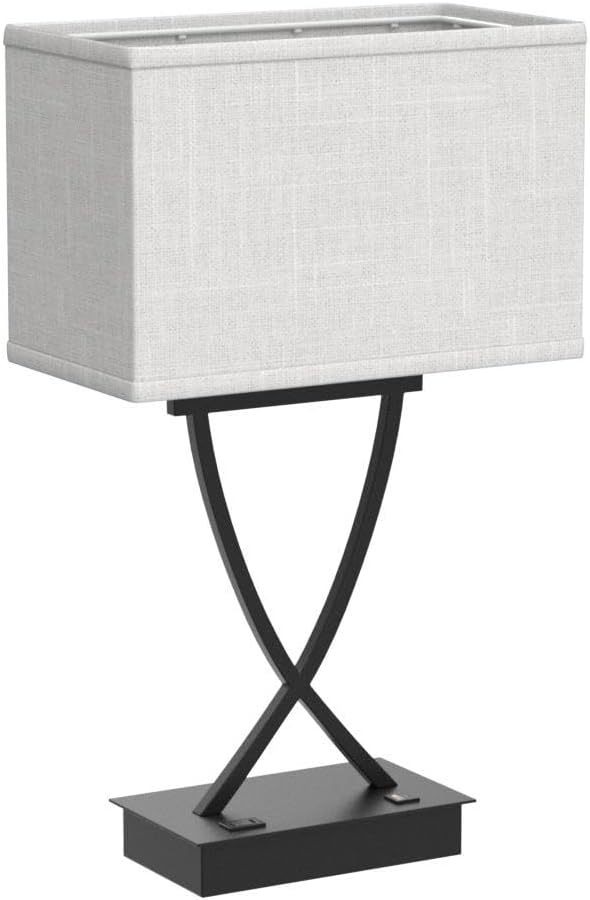 OYedis 3-Way Dimmable Touch Control Medium Table Lamp with Type C/USB Charging Port and 1 AC Outlet White Shade 21.38" Bedside Nightstand Lamp for Bedroom Living Room Office and Hotel Bulb Included