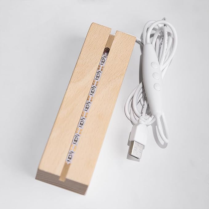 Personalized LED Night Light Elephant Design Custom Name Acrylic Light with Wood Base Gifts for Kids