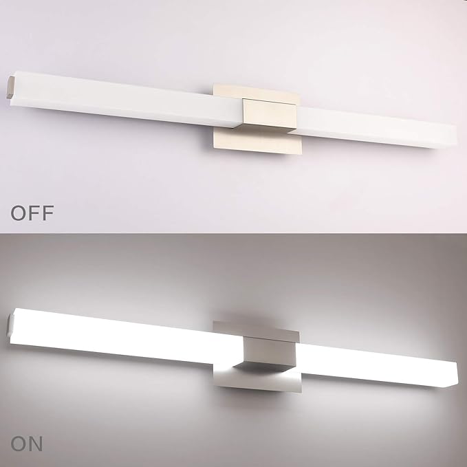 ZUZITO 40in LED Vanity Lights Brushed Nickel Modern Bathroom Lighting Fixtures Over Mirror, 3CCT Dimmable Bath Wall Lighting 3000K/4500K/6000K Adjustable