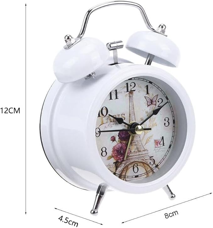 Children's Alarm Clock Retro Silent Pointer Clocks Round Number Dual Bell s Loud Alarm Clock Pink Colors Bedside Night Light Home Decors Cool Duck Summer Cartoon