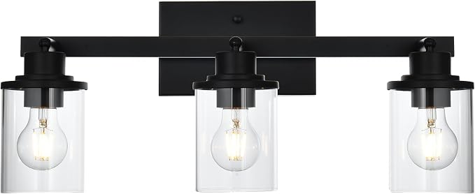 Yaohong Black Track Light Fixtures Ceiling, 3 Light Bathroom Vanity Lights | Modern Kitchen Tracking Lights Flexibly Rotatable Light Head, for Living Room, Bedroom, Hallway, Shop