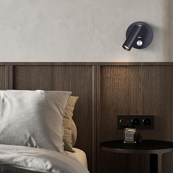 Surface Wall Mounted Reading Light Sconces Lamp Touch Dimmer Switch LED 3W Warm White 3000K 2PCS (Hardwired)