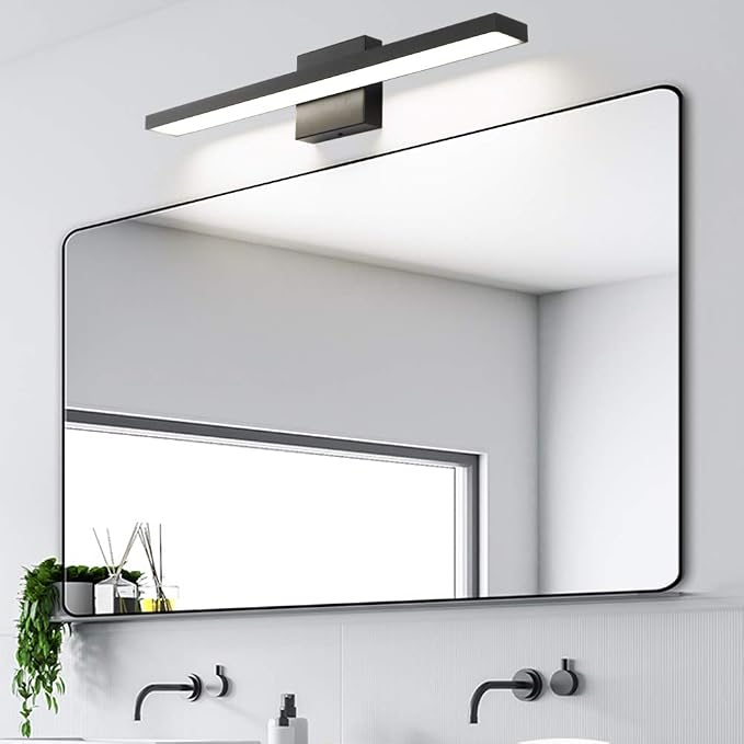 Ralbay 24 inch Modern LED Black Vanity Light 20W Frosted Aluminum for Bathroom Vanity Lighting Fixtures Natural White 4500K