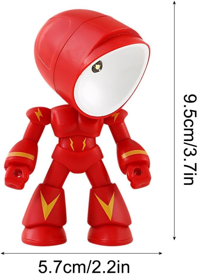 2026 Posable Robot Table Lamp - 6Pcs Cartoon Animal LED Night Light Set - Cordless Eye-Friendly Mood Light with Phone Holder for Bedroom Desk Decor (1PCS B)