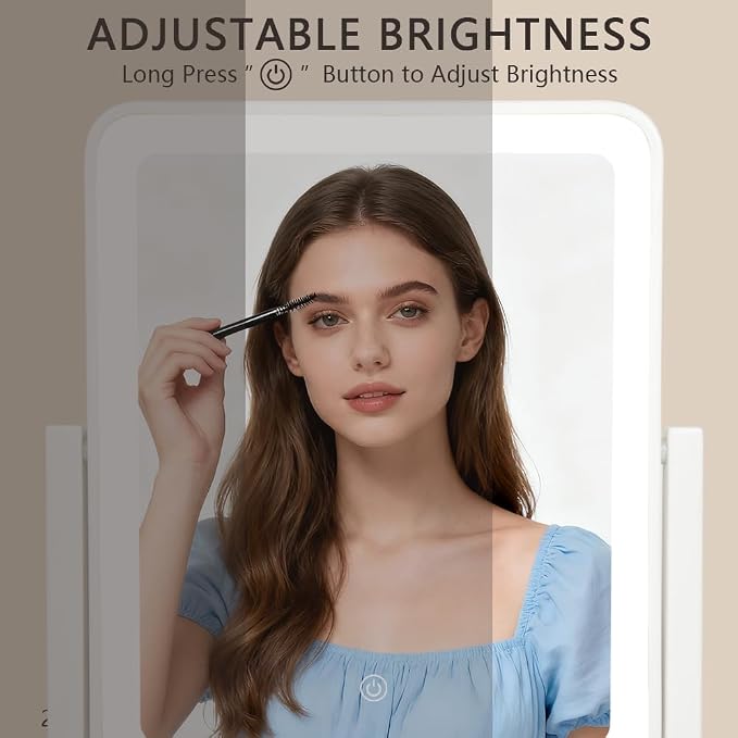 YEKKOPT Vanity Mirror with Lights, 12"x10" LED Makeup Mirror, 3 Color Modes | Smart Touch Sensor,3 Adjustable Lighting Modes,Modern Vanity Decor,Rechargeable & Cordless Design,Ideal Gift Choice