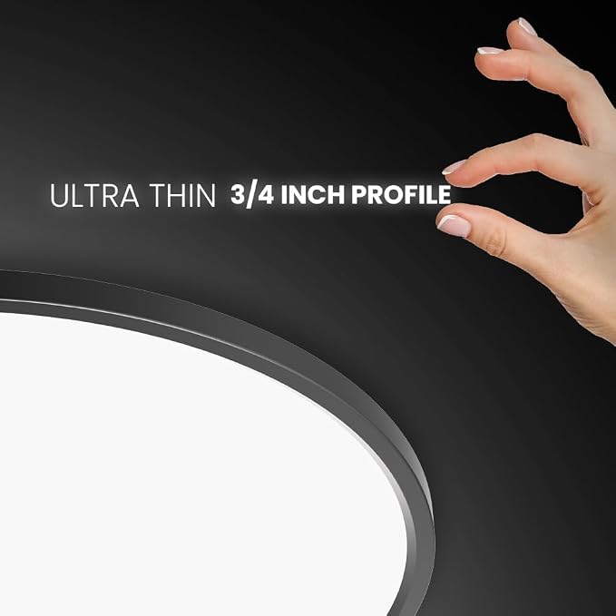 Feit Electric 25in Selectable White Ceiling Light, 2500 Lumens, 5 Color Temperatures (2700K-6500K), Dimmable, 36W Flush Mount, Perfect for Office, Kitchen, and Living Spaces, FM25LP6WYBK