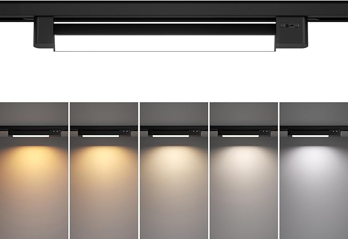 5 Color Linear H Track Lighting Heads H Type Track Light Heads Dimmable LED Track Lighting Fixtures Ceiling Spotlight, H Style Track Heads for H Track Lighting Rails - Black CRI90 25W 1 Pack