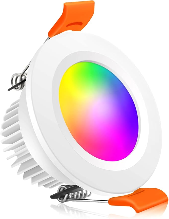 Smart 2 Inch LED Recessed Lighting RGB WiFi Downlight, 5W Compatible with Alexa and Google Home, Dimmable RGB & CCT 2700-6500K Color Changing, 120V LED Ceiling Light with Driver (1 Pack)