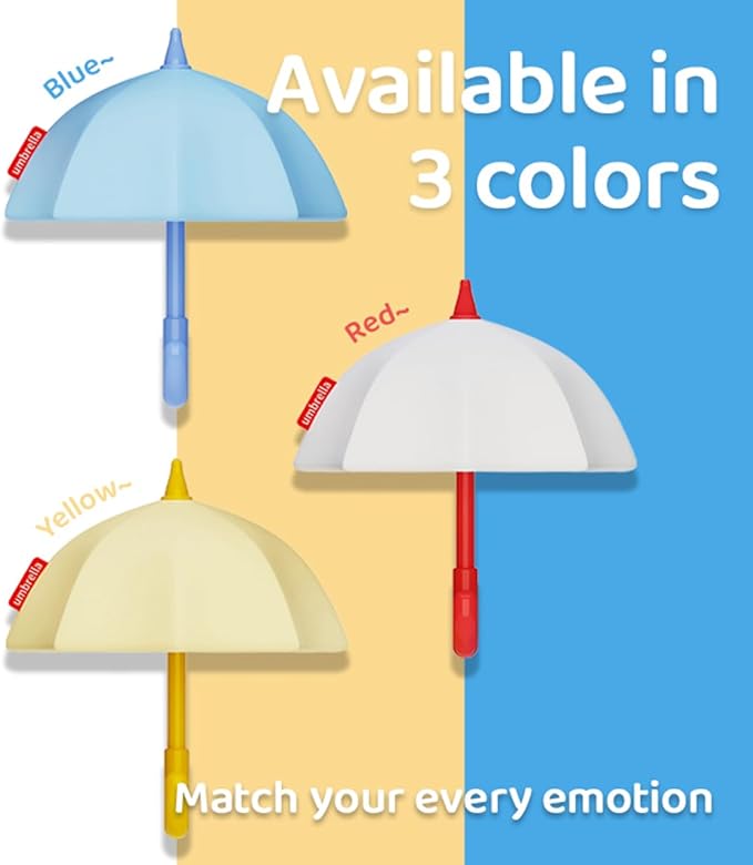 Umbrella Night Light for Kids,Light-Up Magnetic Fridge Lamp, Rechargeable Silicone Lamp for Baby Nursery,3 Levels Dimmable 30 minute timer,Squishy Bedside Night Lamp for Bedroom Kitchen