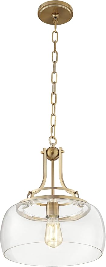 Franklin Iron Charleston 13 1/2" Wide Brass LED Pendant Light Set of 2