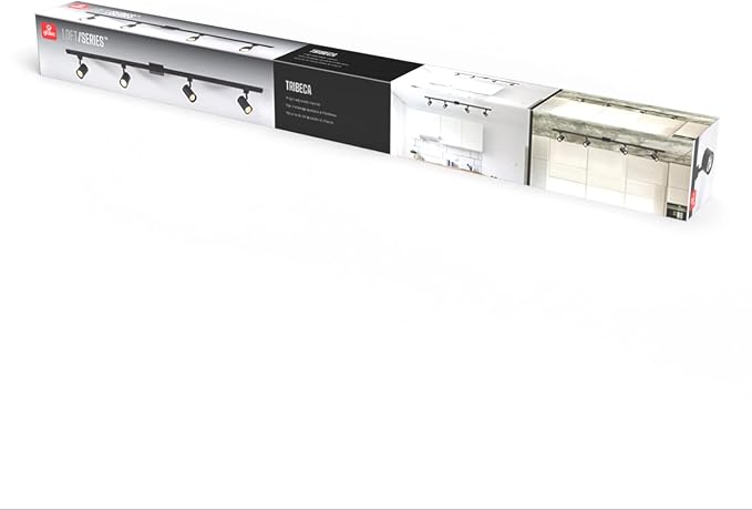 Globe Electric 59738 Tribeca 4-Light 56" Track Lighting Kit, Matte Black, Bulb Not Included