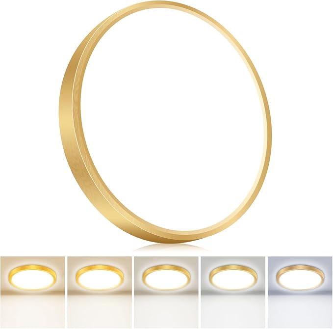 hepside 1PACK Flush Mount LED Ceiling Light Fixture 5CCT 7Inch 15W & 100W Equivalent Closet Light Fixture,Small Round Slim Surface Ceiling Lamp for Hallway,Bathroom,Bedroom,Kitchen,Interior