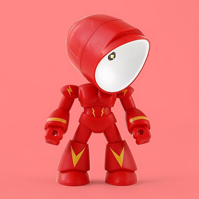 2026 Posable Robot Table Lamp - 6Pcs Cartoon Animal LED Night Light Set - Cordless Eye-Friendly Mood Light with Phone Holder for Bedroom Desk Decor (1PCS B)