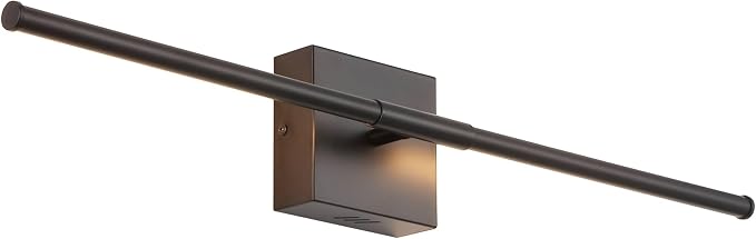 JONATHAN Y Makena 28" 1-Light LED Wall Sconce, Black | Dimmable, Modern, Integrated 12W, Hardwired, Sleek Metal, Ambient, Bathroom Mirror, Bedroom, Hallway, Vanity Mount