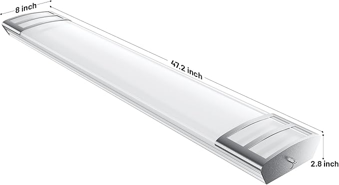 ANTLUX 4ft led Light Fixture 50W 5600lm LED Linear Flush Mount Light, 4000K, 4 Foot led Kitchen Ceiling Light fixtures for Living Room, Laundry, Replace for Fluorescent Version