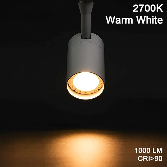 10W Track Lighting Heads,Dimmable H Track Light Heads,Warm White 2700K,Halo Track Light GU10 Bulb for Accent Retail Artwork, Kitchen 120V 36° Angle Halo Type(10 Pack) (2700K(Warm White) White)