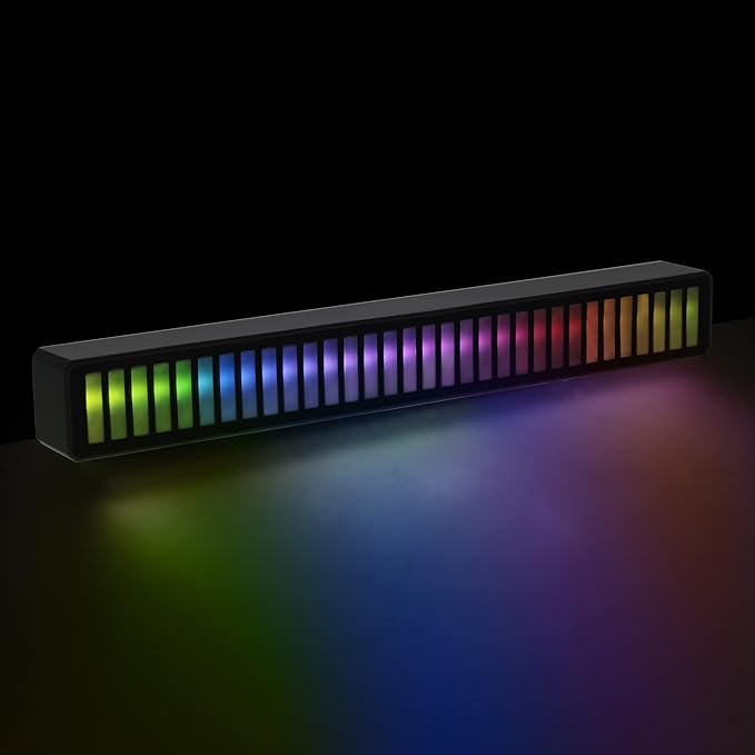 XTREME Monster Sound-Reactive Multicolor LED Equalizer Light Bar, Horizontal/Vertical Mounting, Rechargeable, USB Charging Cable Included