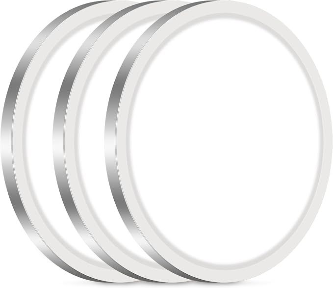 slochi 7.5Inch Ceiling Light Fixture, 3000K-4000K-6500K Flush Mount Ceiling Light 3 Pack, Ultra Thin Round White Flat led Lights for Bathroom Hallways Closet Laundry Bedroom Kitchen